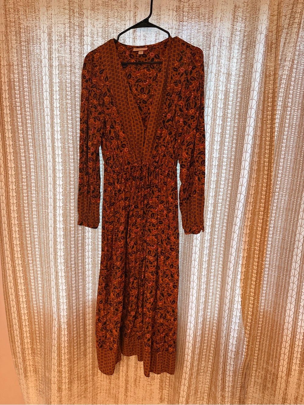 Knox Rose Burnt Orange Floral Maxi Dress
